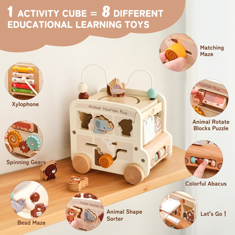 Montessori Wooden Children Toy - огляд і ціна Party Games Bus