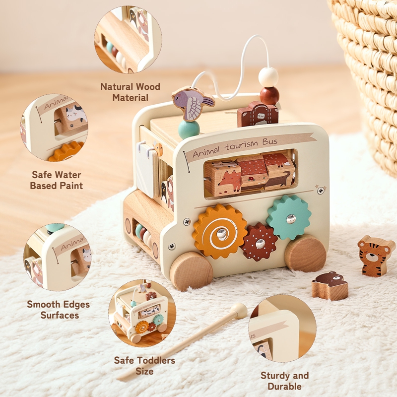 Montessori Wooden Children Toy - огляд і ціна Party Games Bus
