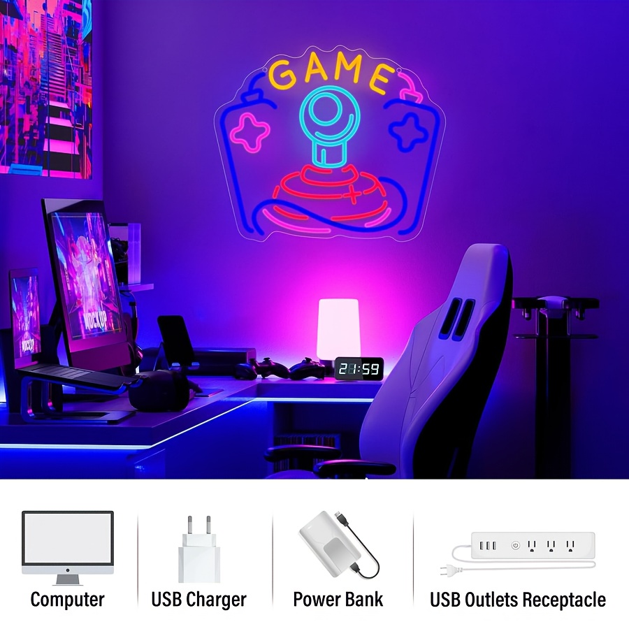 Game Neon Sign LED Wall Art US - огляд і ціна Party Games Stream