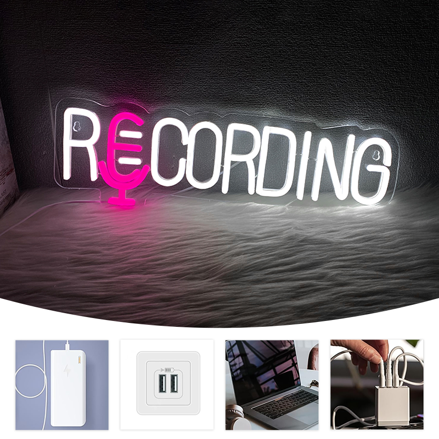 RECORDING Neon Sign, USB Power - огляд і ціна Party Games Stream