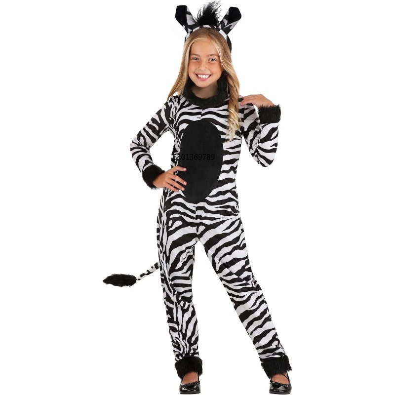 Girls Zebra Costume with Headb - огляд і ціна Zoo Party Games